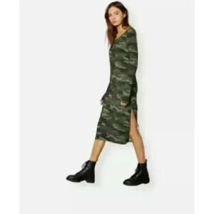 NWT BB Dakota Steve Madden Can You See Me Green Camo Midi Dress size Xsmall